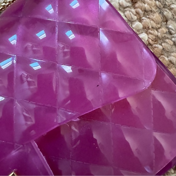 Pink Jelly Quilted Double Strap Crossbody Bag - Picture 6 of 6